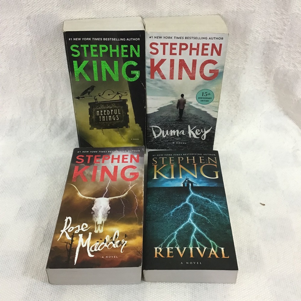 Stephen King 4 Book Lot Needful‎ Things Duma Key Rose Madder Revival Paperbacks